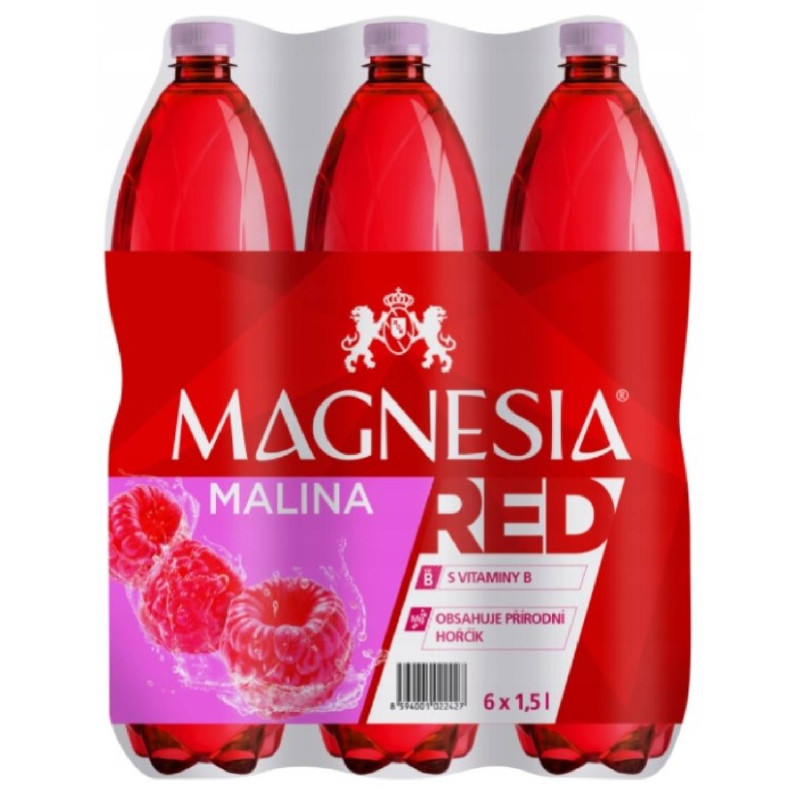 E-shop Magnesia Red Minerálna voda s príchuťou maliny jemne sýtená 6 x 1,5 L