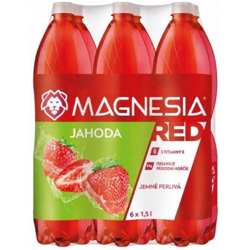 E-shop Magnesia Red Minerálna voda s príchuťou jahody jemne sýtená 6 x 1,5 L