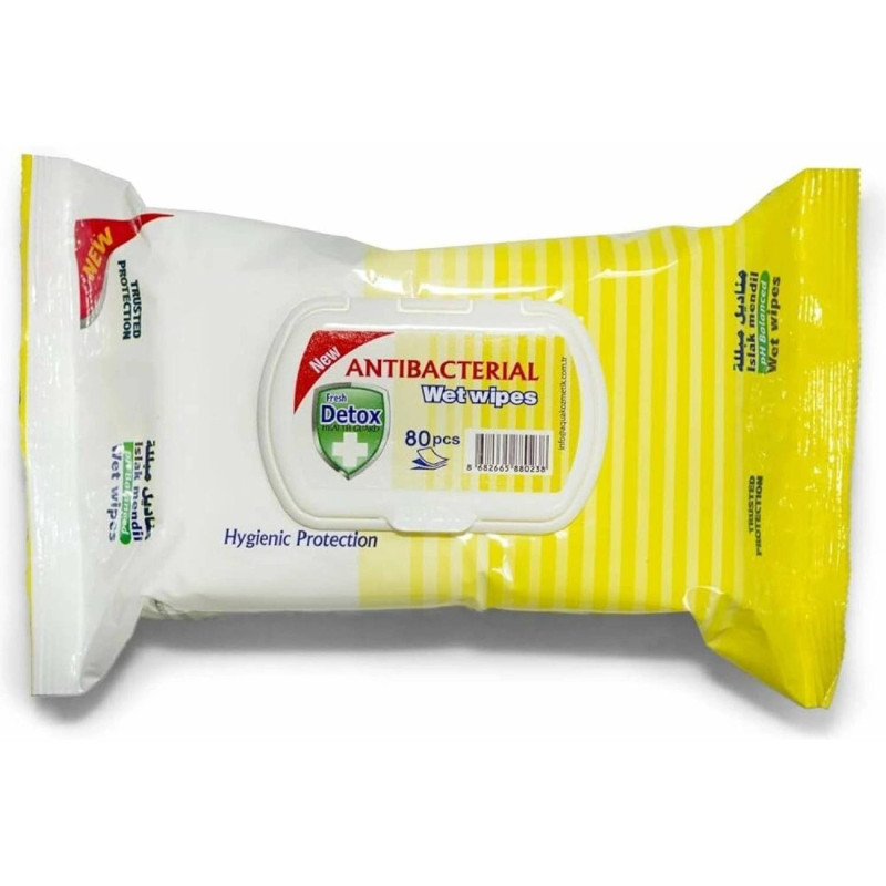 E-shop Fresh Detox čistiace antibakteriálne vlhčené obrúsky 80 ks Lemon